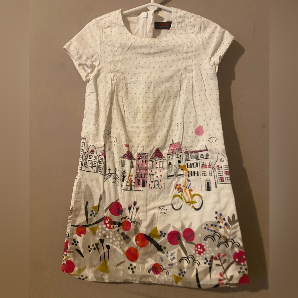 Catimini Charming White and Pink Kids Dress
